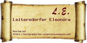 Leitersdorfer Eleonóra névjegykártya
